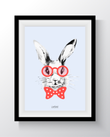 A5 - Hipster bunny blauw