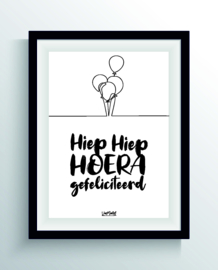 Hiep hiep hoera gefeliciteerd (one line)