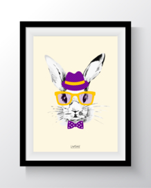 A5 - Hipster bunny geel