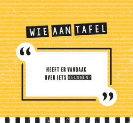 Wie aan tafel? Borreltijd