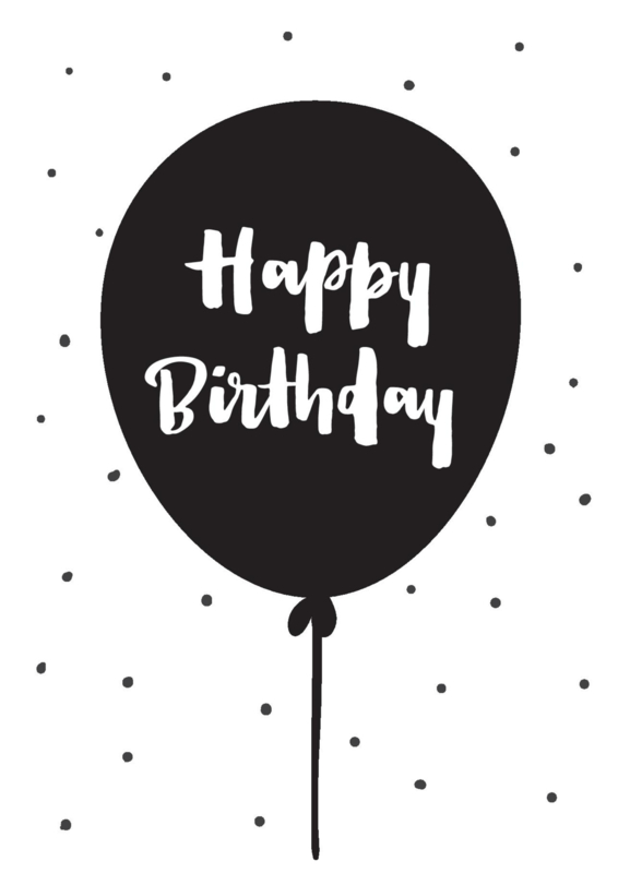 Ontwaken Doorzichtig domein A6 | Happy Birthday ballon | KAARTEN A6 | vanmariel
