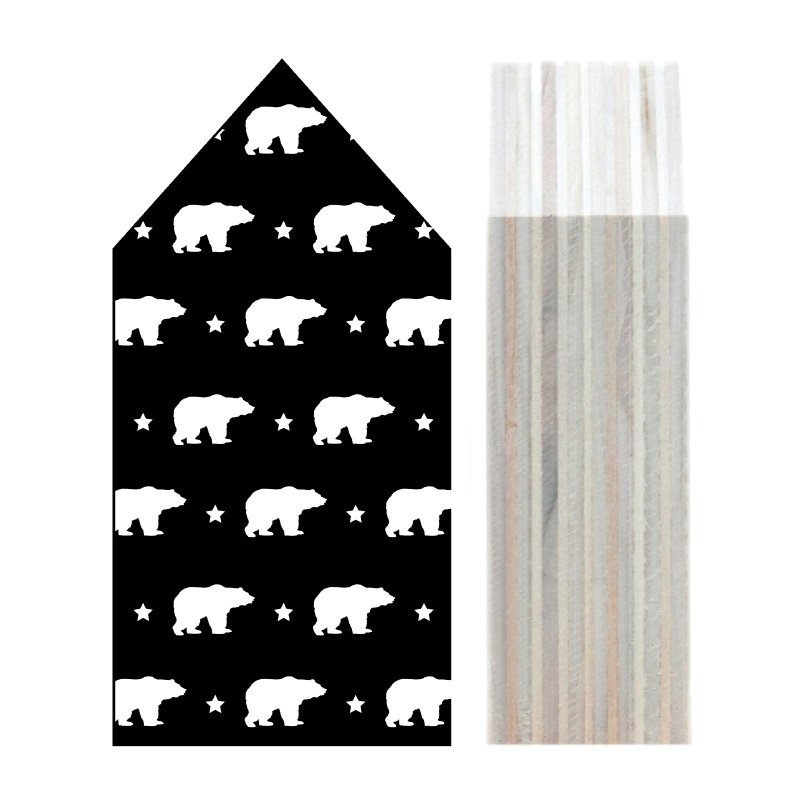 Huisje hout | Ijsbeer patroon zwart maat L