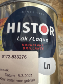 Histor lak hoogglans - zuiver wit - 0,5 liter