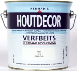 Hermadix Houtdecor Verfbeits WIT 619 - 0.75 liter