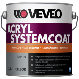 Veveo Acryl Systemcoat Hoogglans - RAL 7021 - 2,5 liter