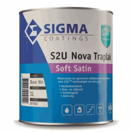 Sigma S2U Nova Traplak Soft Satin - met anti slip - Zwart - 1 liter