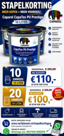 STAPELKORTING - Caparol CapaTex PU Prestige - 10 maal 10 liter Wit of lichte kleuren
