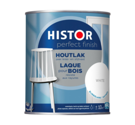 Histor Perfect Finish Houtlak Hoogglans - WIT - 1,25 liter - schadeblik