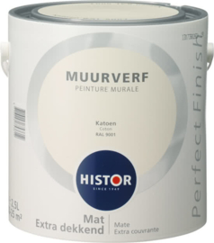 Histor Perfect Finish Muurverf Mat - Ral 9001 Katoen - 5 Liter
