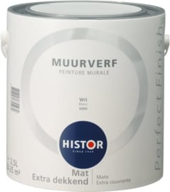Histor Perfect Finish Muurverf Mat - Wit - 2,5 Liter