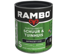 Rambo Pantserbeits Schuur en Tuinhuis Dekkend - Antraciet 1216 - 2.5 liter