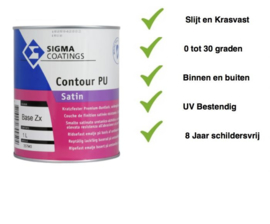 Sigma Contour PU Satin +/- RAL 9010 - 5 liter - Vergelijkbaar Sigma S2U Satin