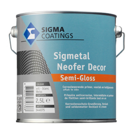 Sigmetal Neofer Decor Semi Gloss - Zwart - 1 liter - Corrosiewerende primer en aflak