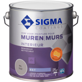 Sigma Muurverf Mat Reinigbaar - RAL 9010 - 2,5 liter