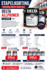 STAPELKORTINGEN - DELTA Allprimer 2 maal 2,5 Liter Wit – Sneldrogend allgrund