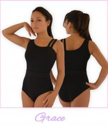 Silhouette Asymmetrical Leotard Cotton Spandex