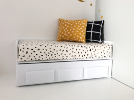 Matrassen | 3design | 1:16 bedbank | 1 persoons | wit met dots