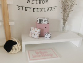 Holidays | Sinterklaas | doormat | white + pink | welkom sinterklaas