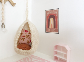 Living room | Crochet | hanging chair | Cream