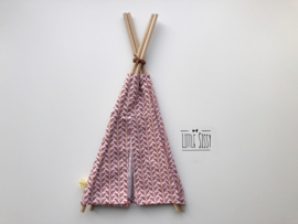 1:6 | Mini-Tipi 32 cm | Bloemen oud roze