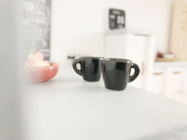 Kitchen | ceramic cups | black | 2 pieces.