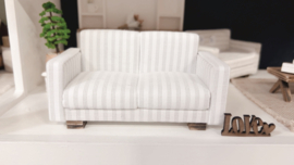2 seats sofa | 1:12 | gray - white striped