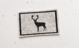 Kerstmis | deurmat | grijs | zwart rendier