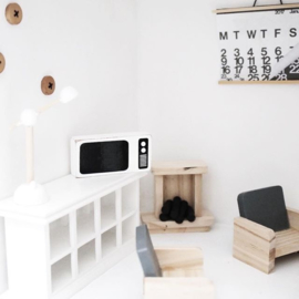 Woonkamer | Witte Televisie Dollhouse