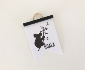 Wanddecoratie | Poster Flag  | zwart | Koala