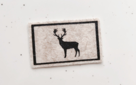 Kerstmis | deurmat | beige | zwart rendier