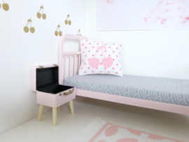 Textiles | bedroom | Pillow | 4 x 5 cm  | White + fuchsia dots + white cherry