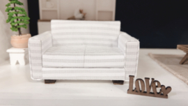 2 seats sofa | 1:16 | gray - white striped