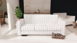 3 seat sofa | 1:16 | gray - white striped