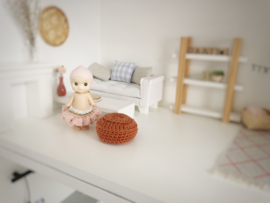 Living room | Crochet | Poof | rust brown