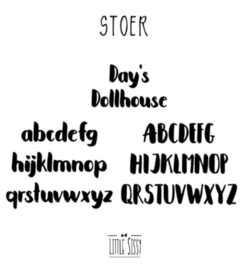 Dollhouse Naamsticker | 1:12 & 1:16 | keuze uit 5 lettertypes.
