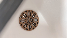 Kersthuisje | Rond raam ornament | cherrywood