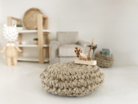 Living room | Crochet | poof | natural