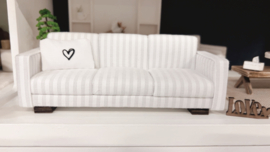 3 seat sofa | 1:12 | gray - white striped