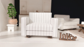 Love seat | 1:16 | gray - white striped