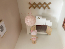 Living room  | Hanging lamp | Cotton Balls | pink