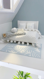 Slaapkamer Textiel | setje .v. 2  | 4 x 5 cm | his & her | licht blauw