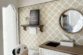Badkamer | krijtbord | no selfies