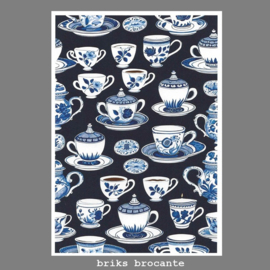 kaart Delfts blauw koffieservies
