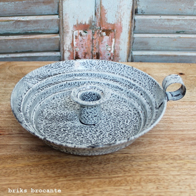 emaille blaker - grijs gewolkt