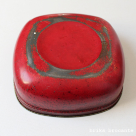 blik / koektrommel rood met goud