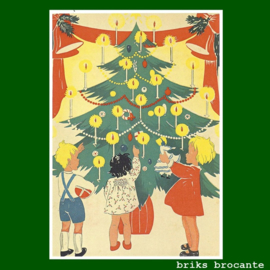 kaart kerst - kinderen bij kerstboom