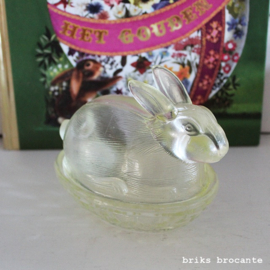 bonbonnière konijn - geel glas