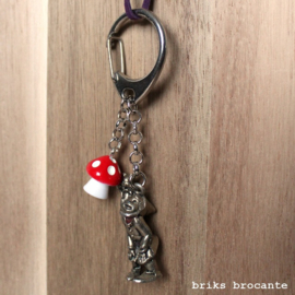 sleutelhanger kabouter met eekhoorn