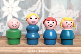 set vintage Fisher Price poppetjes - hout
