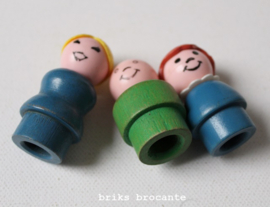 set vintage Fisher Price poppetjes - hout
